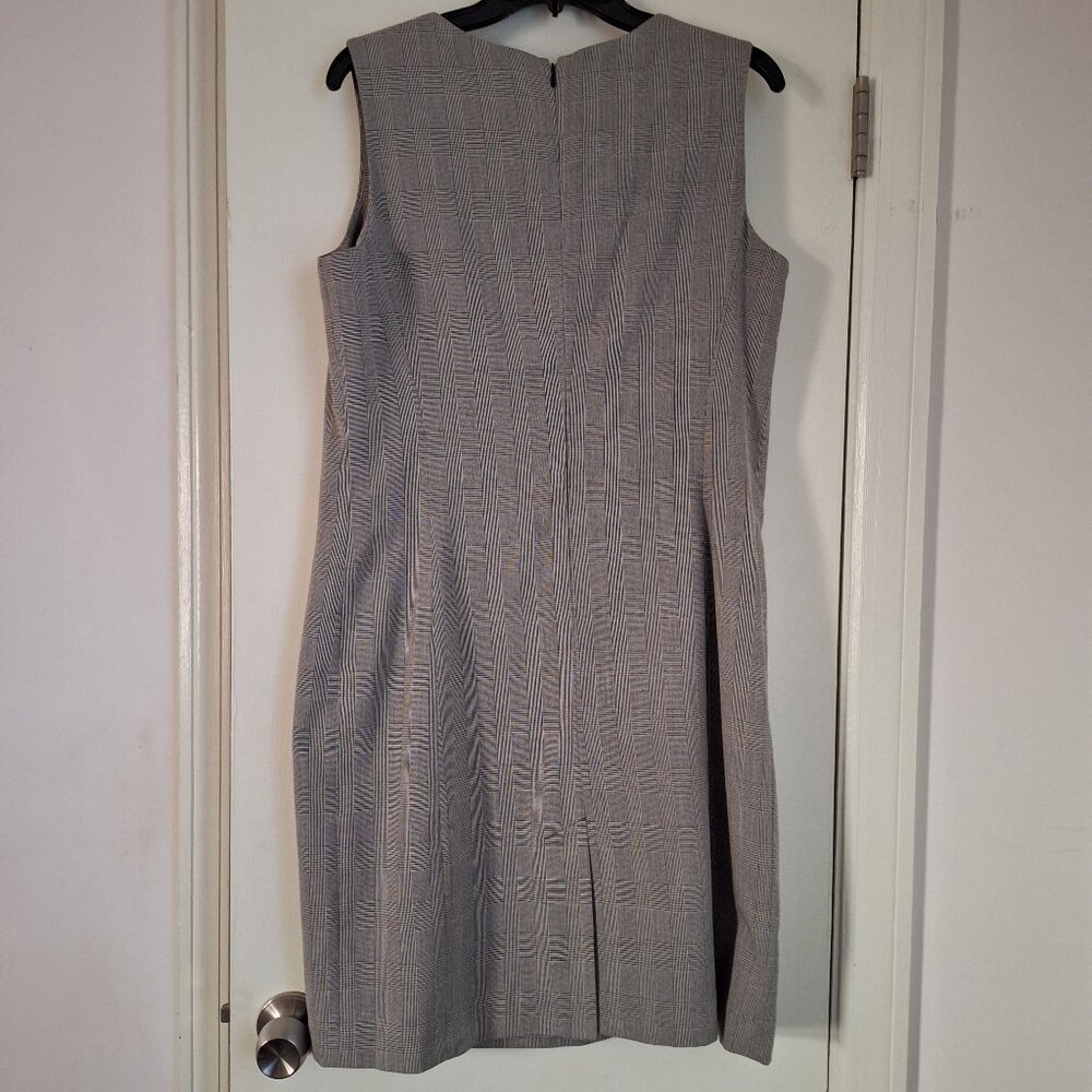 Larry Levine Classic Sleeveless Sheath Gray Herringbone Size 14 - Picture 3 of 11